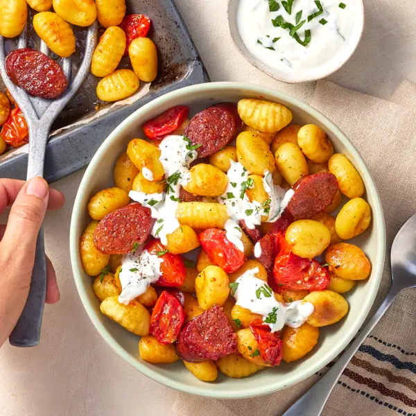 Gebackene Tomaten-Chorizo-Gnocchi