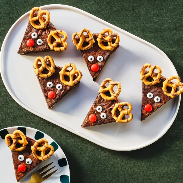 Einfache Rentier-Brownies