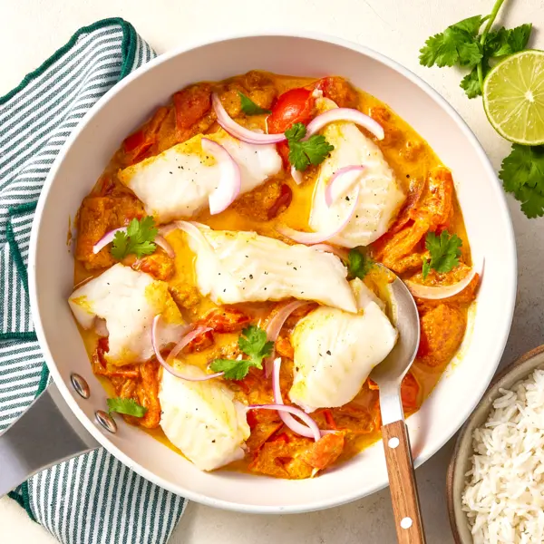 Tomatencurry mit Fisch