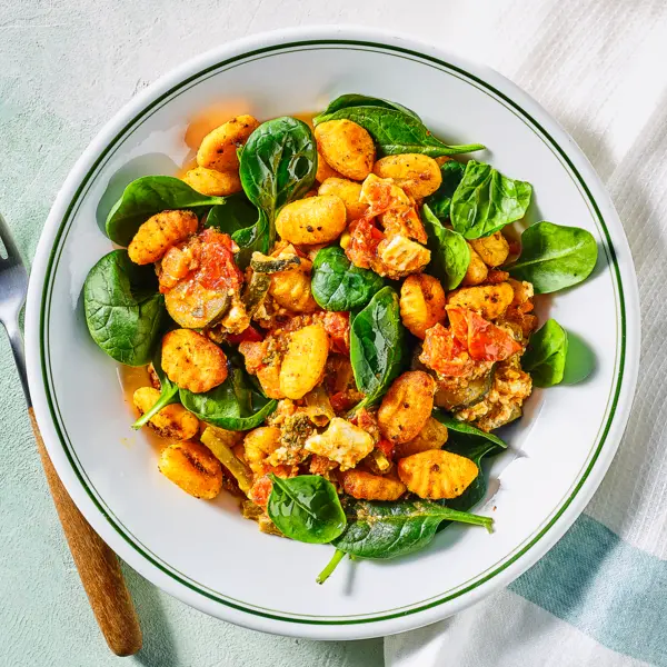 Gnocchi-Auflauf mit cremiger Tomaten-Feta-Sauce