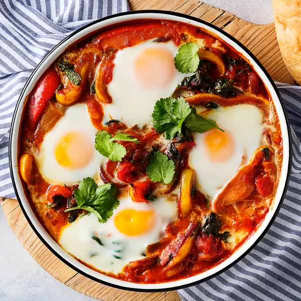 Shakshuka mit Fladenbrot