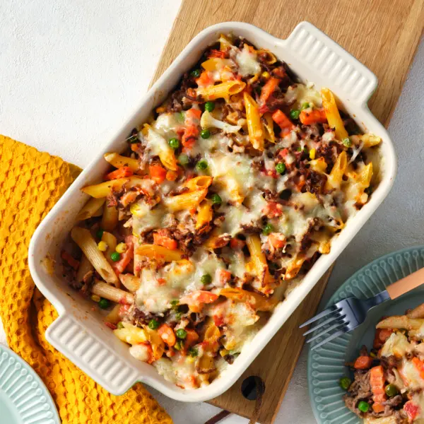 Nudel-Hack-Auflauf mit Gemüse
