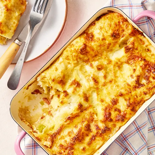 Lasagne mit Speck und Lauch