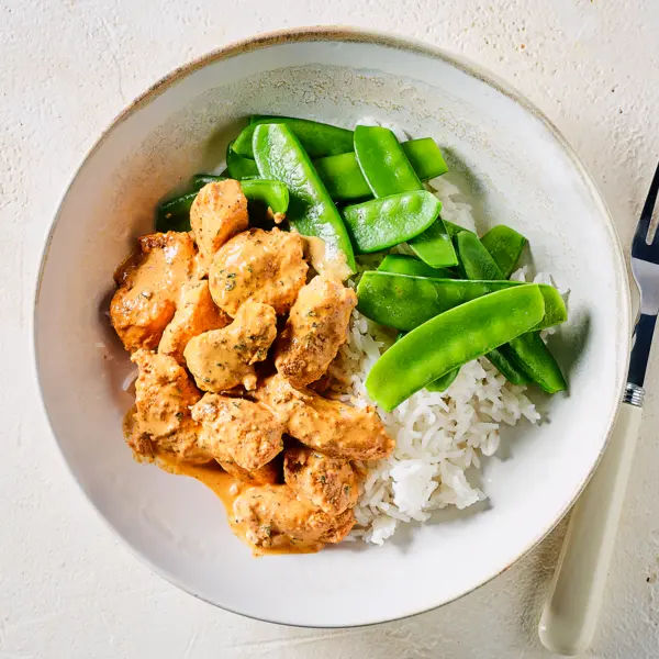 Tandoori-Hähnchen mit Zuckerschoten