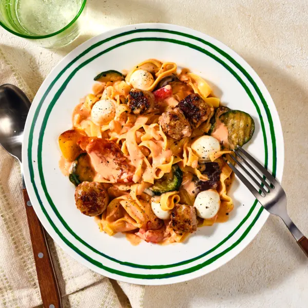 One-Pot Tagliatelle mit Grillgemüse