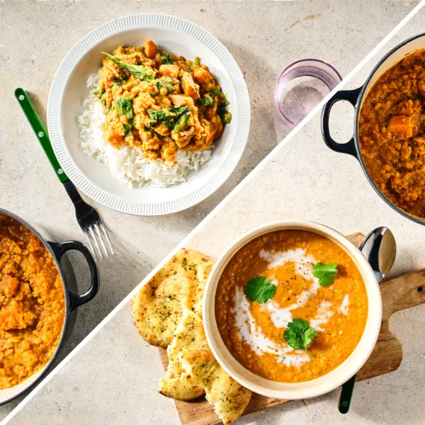 Linsen-Dahl mit Reis + rote Linsensuppe