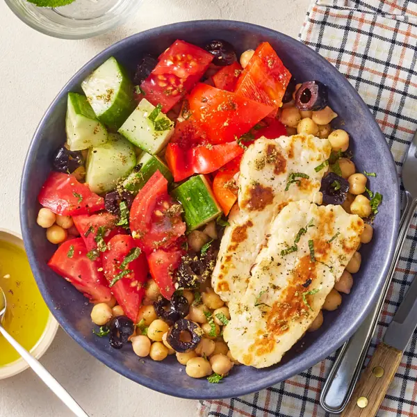 Griechischer Kichererbsensalat