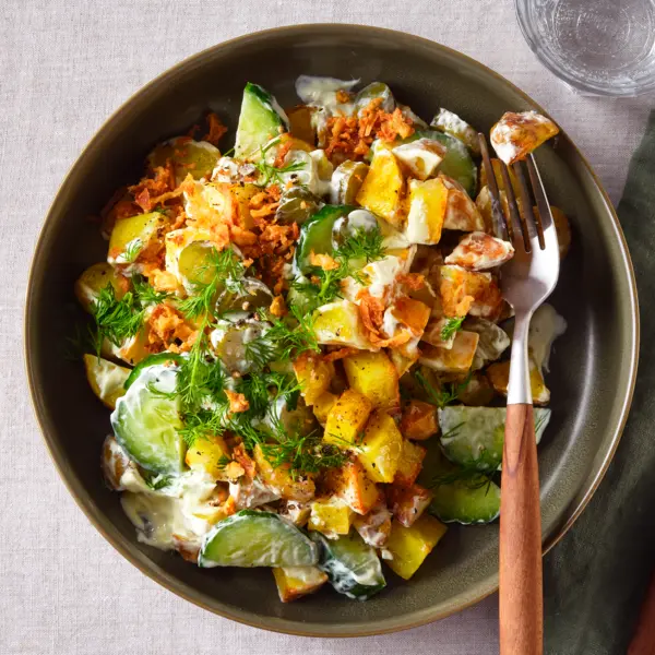 Röstkartoffel-Gurken-Salat
