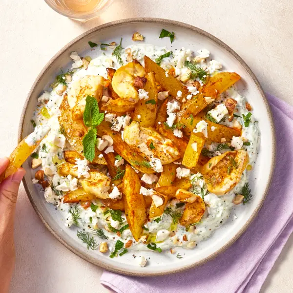 Griechisches Hähnchen mit Kartoffeln und Zaziki