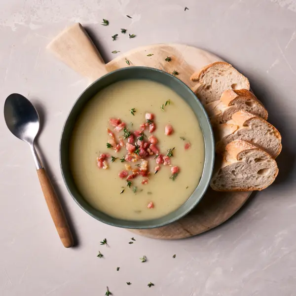 Kartoffelsuppe mit knusprigem Speck