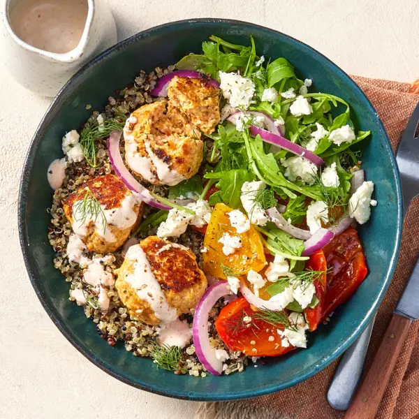 Protein-Bowl mit Putenbällchen & Quinoa