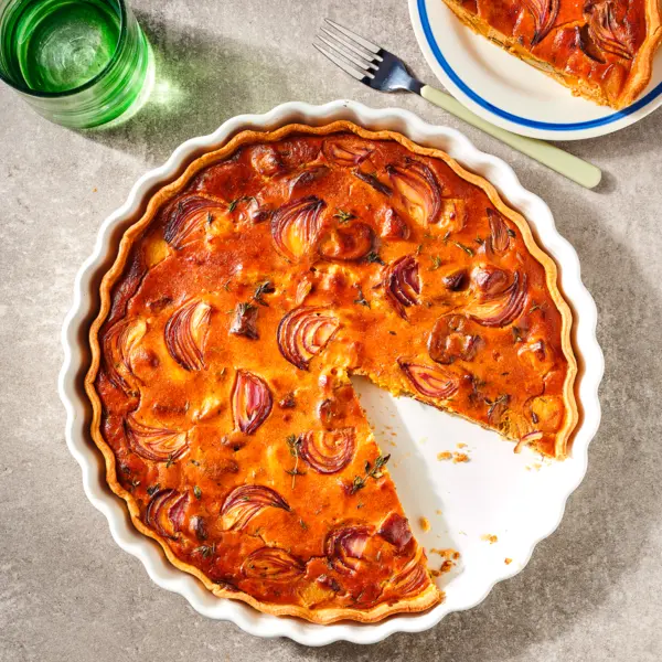 Quiche mit Hüttenkäse und Kürbis