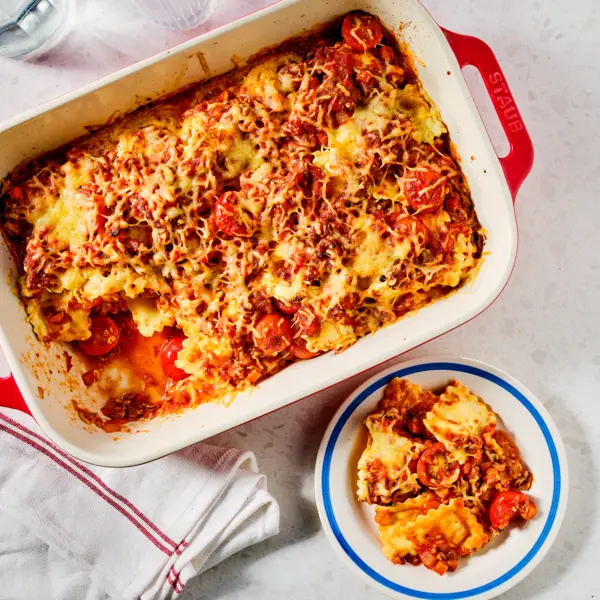 Ravioliauflauf mit Bolognesesoße