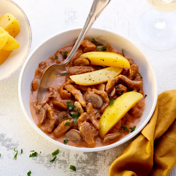 Zürcher Geschnetzeltes mit Kartoffeln