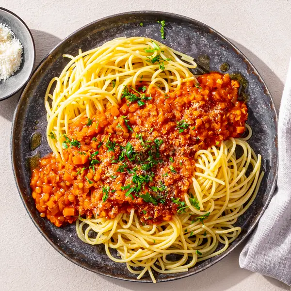 Spaghetti mit Linsen-Bolo
