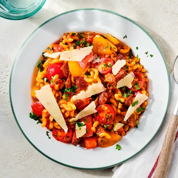 Käse-Maccharoni mit Chorizo