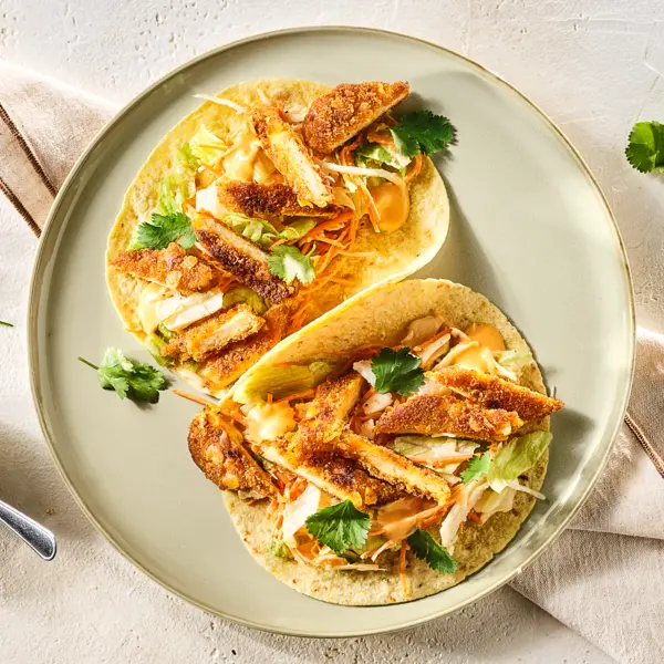 Wraps mit Chicken-Nuggets und Gemüse