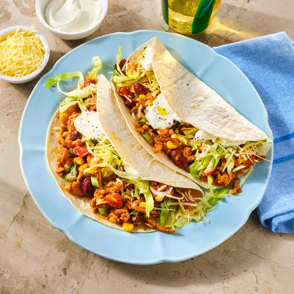 Tacos mit Putenhackfleisch