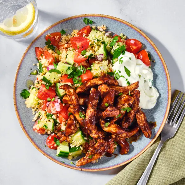 Süß-saures Hähnchen mit Couscous-Salat