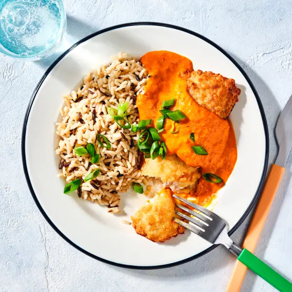 Backfisch-Curry mit Reis