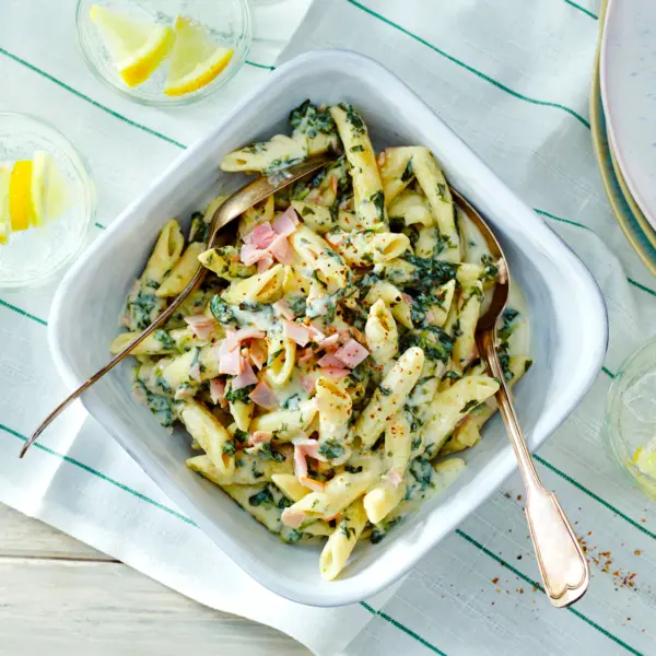 Schinken-Spinat-Pasta