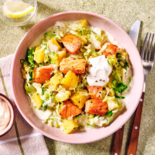 Lachs-Kartoffel-Bowl