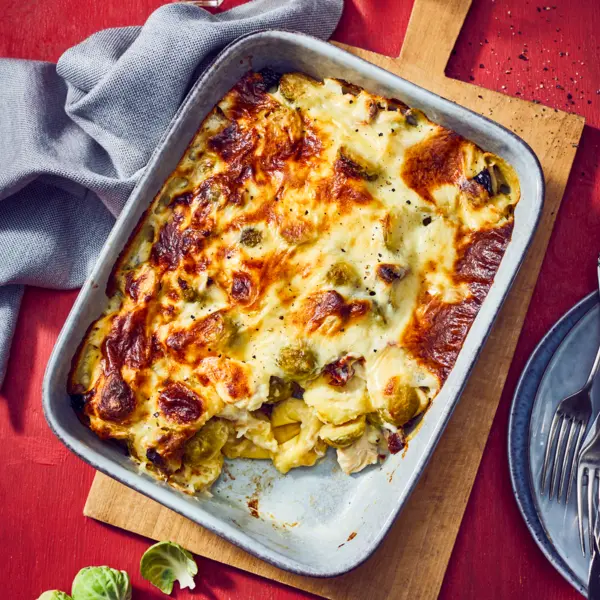 Rosenkohl-Tortellini-Auflauf