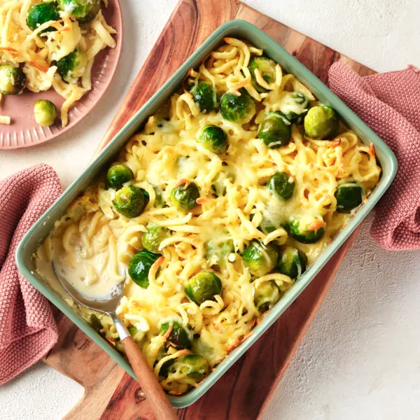 Rosenkohl-Spätzle-Auflauf