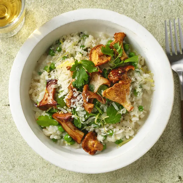 Pfifferling-Erbsen-Risotto