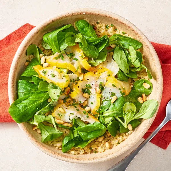 Bulgursalat mit Kabeljau